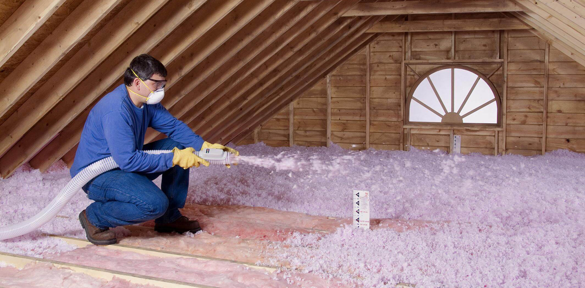 blown-in attic insulation